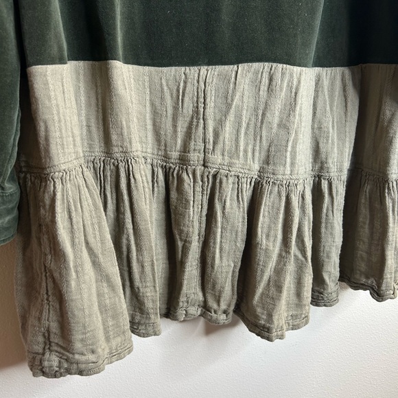 Green and Gray Long Sleeve Shirt with Cross Patch - Picture 3 of 6